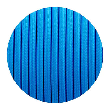 1m Stromkabel, Textilkabel Lampenkabel Stoffkabel 3x0.75mm², Rund, blau~2762