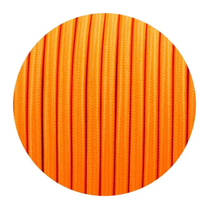 1m Stromkabel Textilkabel Lampenkabel Stoffkabel 3x0.75mm² Rund orange~2770