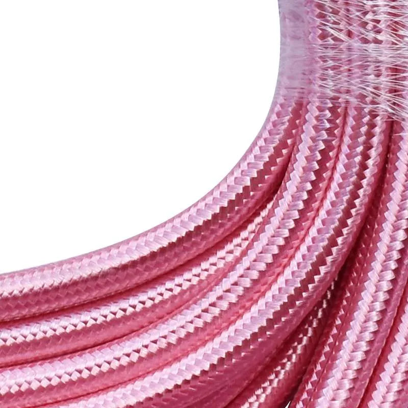 Stromkabel, Textilkabel Lampenkabel Stoffkabel 3x0.75mm², Rund, Glänzendes rosa~2774