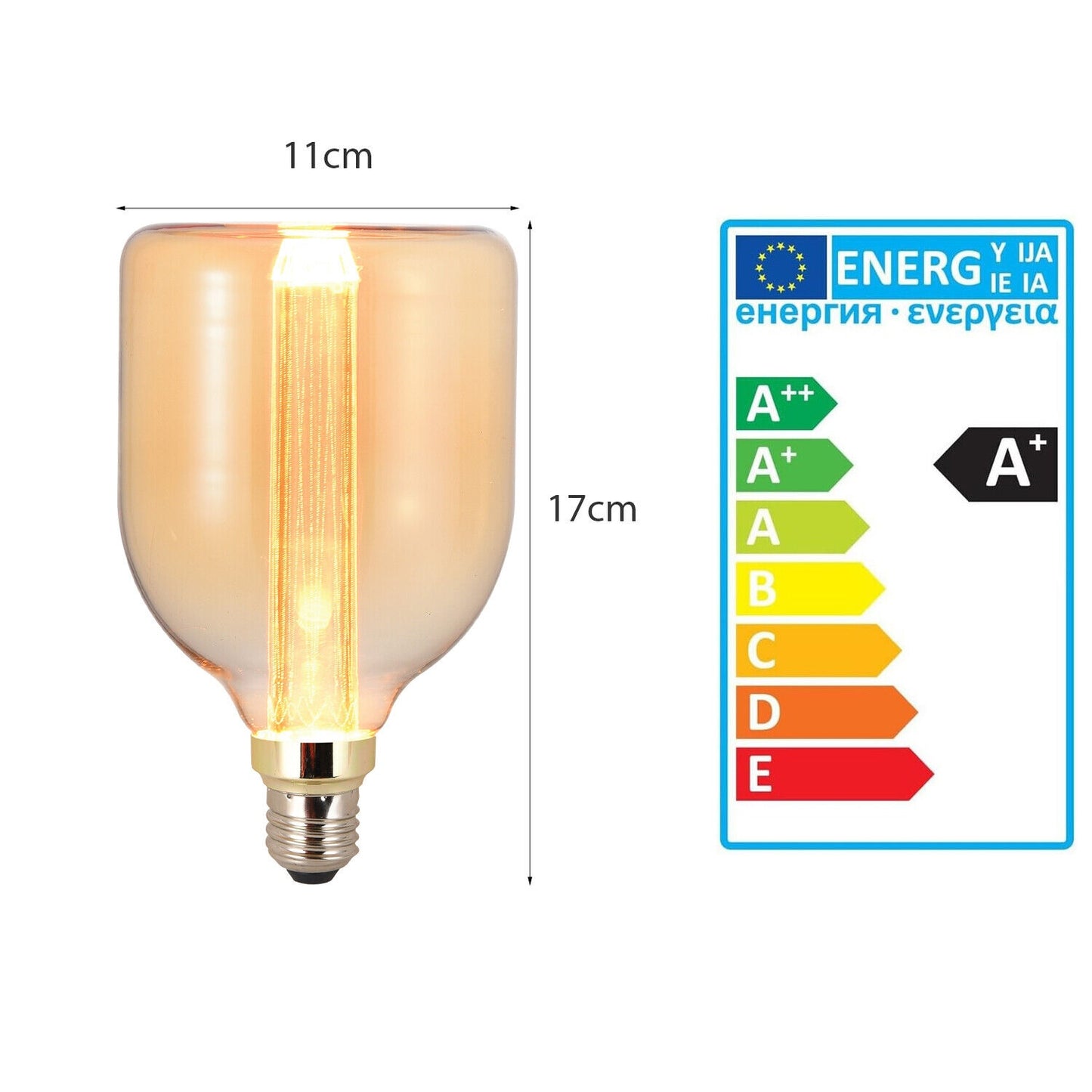 LED Deko Edison Glühbirne Vintage Bernsteinglas  E27~3152