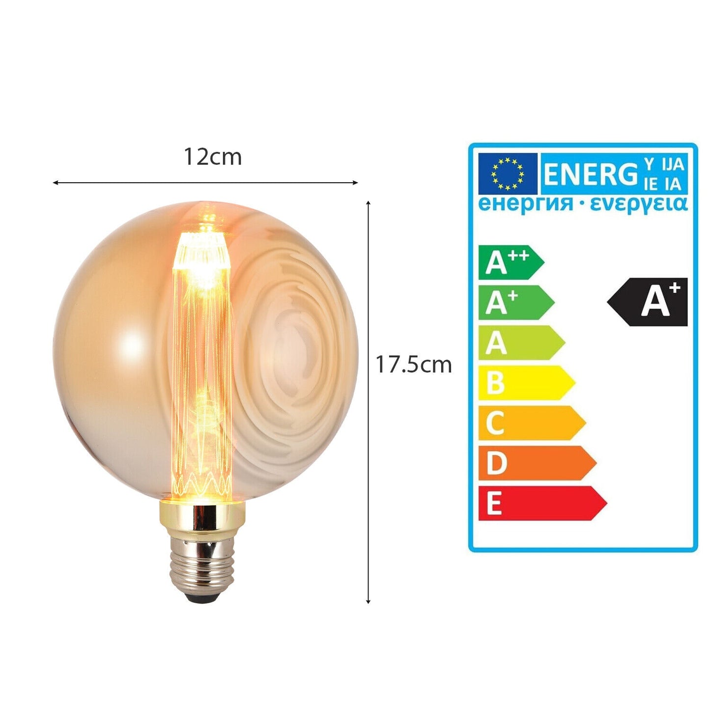 LED Deko Edison Glühbirne Vintage Bernsteinglas  E27~3152