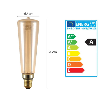 LED Deko Edison Glühbirne Vintage Bernsteinglas  E27~3152