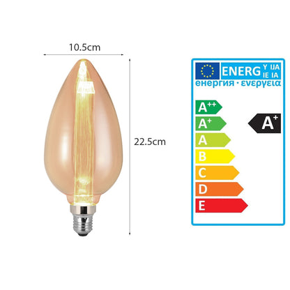 LED Deko Edison Glühbirne Vintage Bernsteinglas  E27~3152