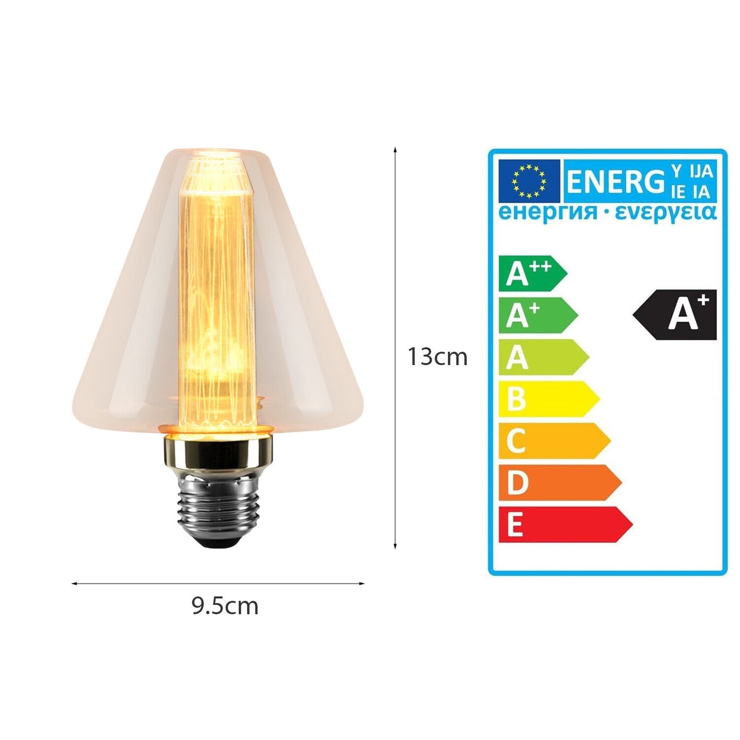 LED Deko Edison Glühbirne Vintage Bernsteinglas  E27~3152