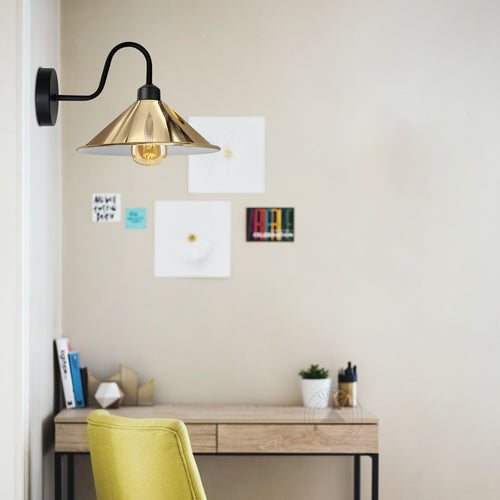 Vintage Schwanenhals Wandleuchte Innen~3413