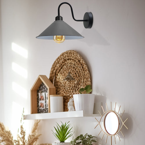 Vintage Schwanenhals Wandleuchte Innen~3416