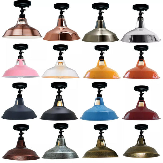 Deckenleuchte im Vintage-Stil für den Innenbereich mit Metalllampenschirm verleiht einen einzigartigen Reiz und kann jeden Vintage-Raum dekorieren. Beleuchtungskörper ist durch Schraubgewinde verbunden; Einfach zu installieren, langlebig.