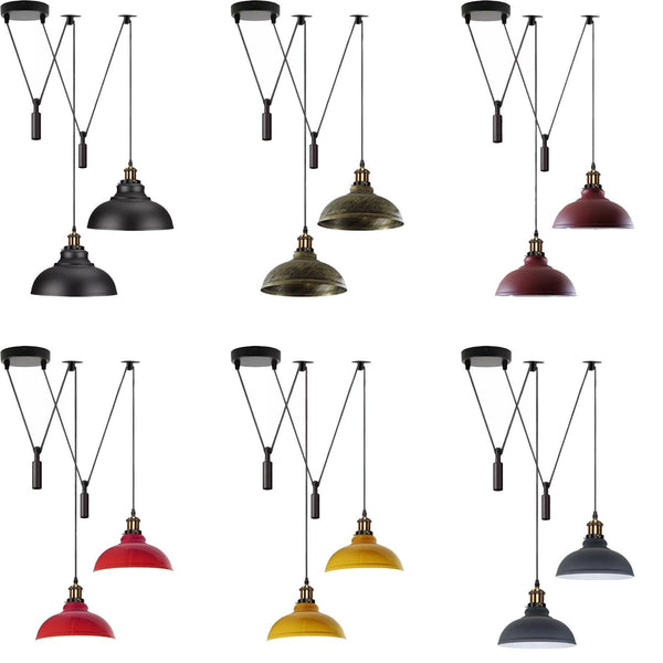 Vintage Pendelleuchte 2 Kopf Deckenleuchte Hängelampe ~ 3187