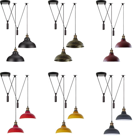 Lampada a sospensione vintage a 2 teste, lampada a sospensione da soffitto ~ 3187