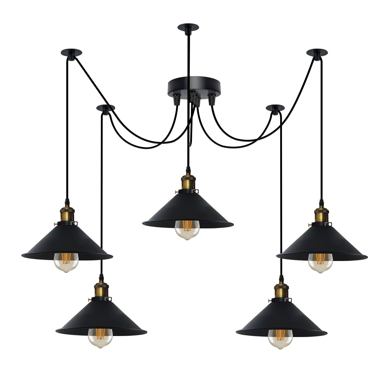 Moderne Spinnenlampe mit 5 Flamming Pendelleuchte 