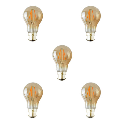 Vintage Industrial LED A60 B22 4w warmweiß bernsteinfarbene energiesparende Retro-Glühbirne~2768