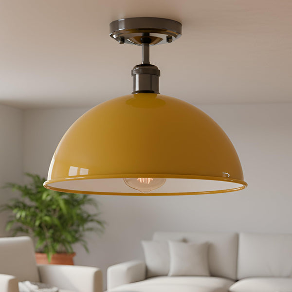 2 Set mit industriellen Metall Kuppel-Deckenleuchten Ø30cm-E27~3626