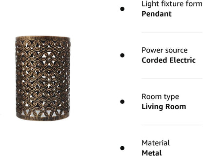 Designs Lampenschirm hängend Tischlampenschirm Metall lampenschirm Fass gebürstetes Kupfer ~1332