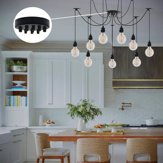 Moderne lampade a sospensione in metallo con attacco a soffitto a 9 luci ~ 2882