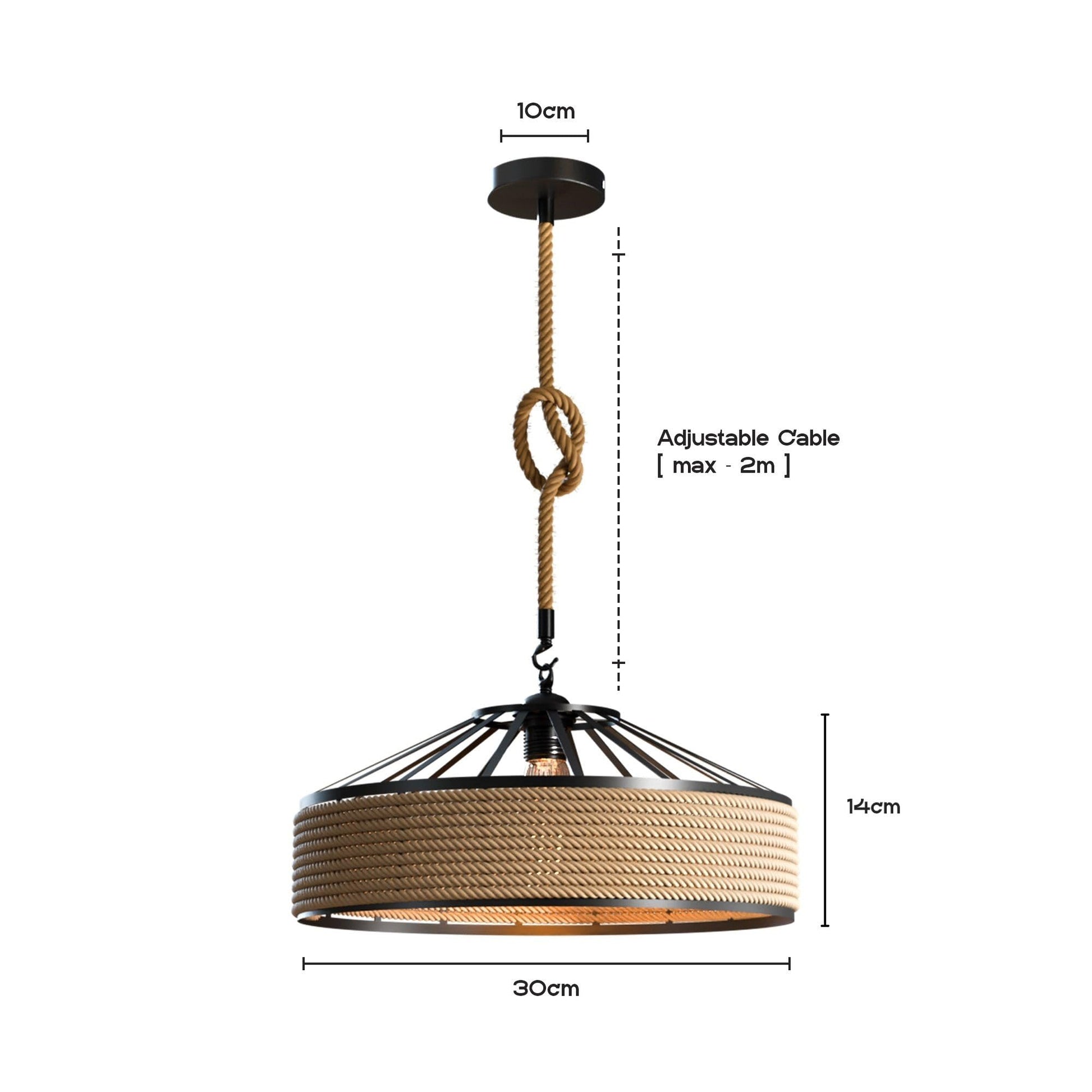 rope pendant and rustic light