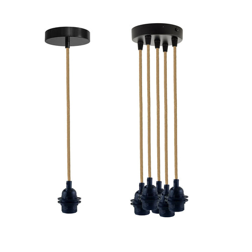 1m Deckenlampe Textilkabel mit Fassung E27 ~3295