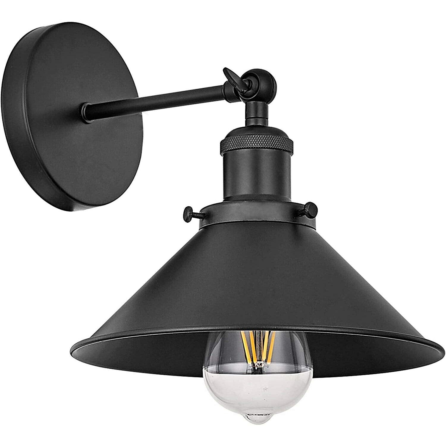 LEDSone Applique da parete nera anticata 180 gradi regolabile lampada da parete industriale per ristoranti gallerie corridoio cucina stanza porta camera da letto