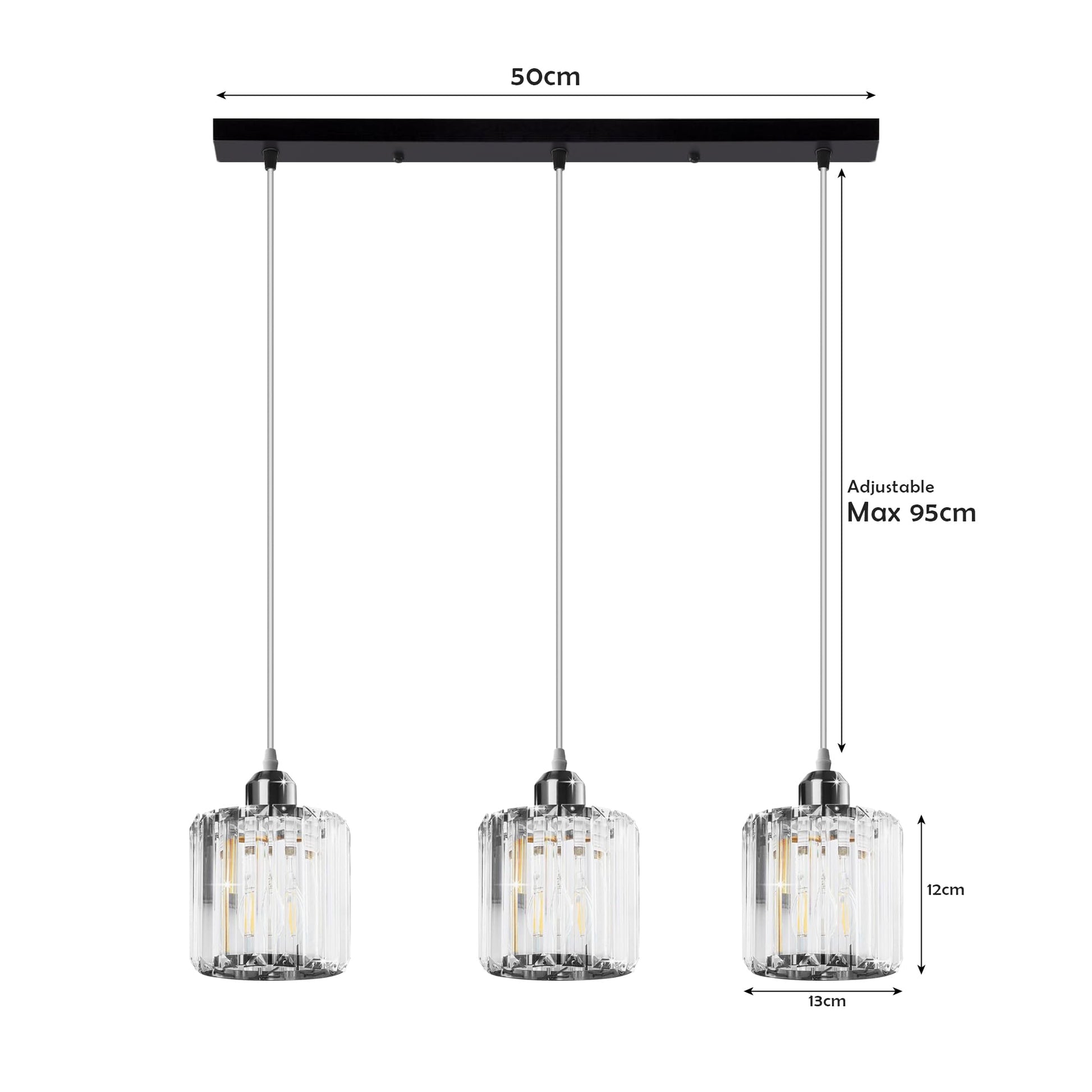 modern crystal led pendant