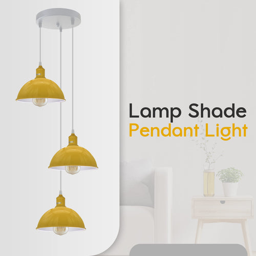 3 Flammige Pendelleuchte Metall Halbkugel Cluster E27 ~3707