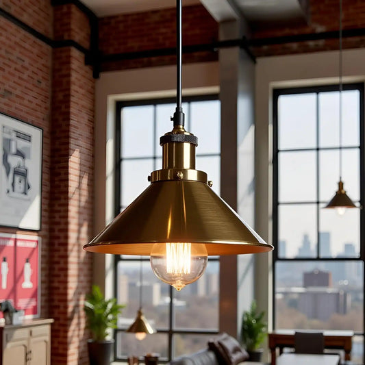 Industrie Kegel-Pendelleuchte Ø 22cm | Höhenverstellbar Deckenlampe E27~4119