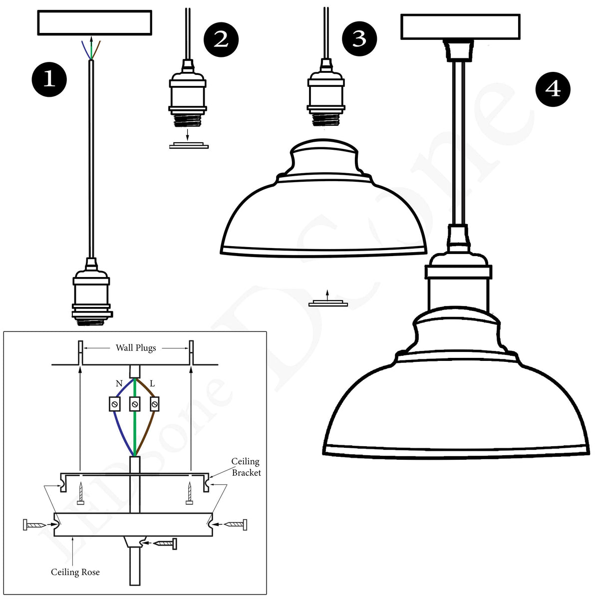 vintage hanging industrial led