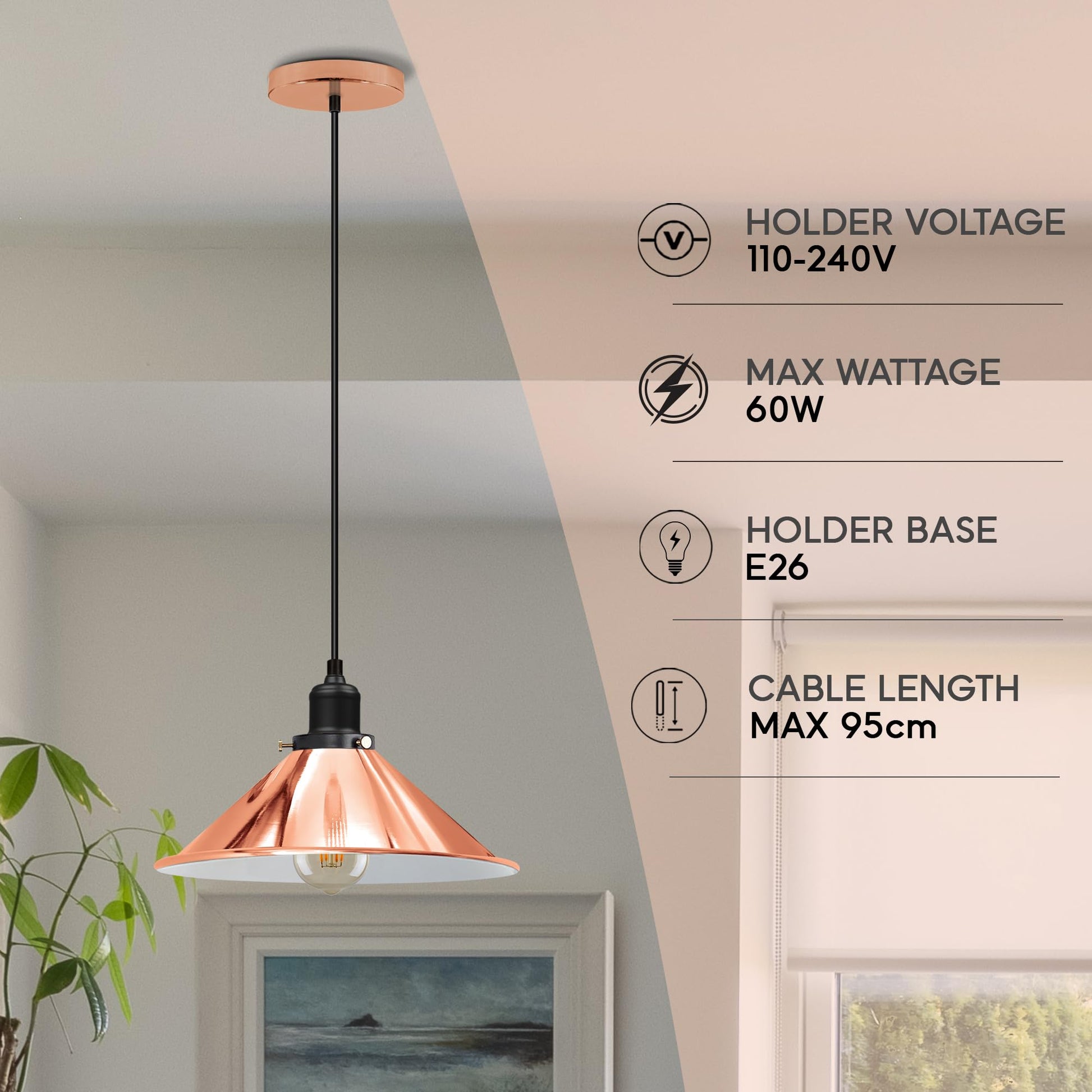 metal light pendant with moder