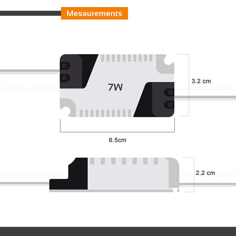 LED-Treiber 4-7W Konstantstrom 300 mA, 12-25V DC, nicht dimmbar - Größenbild