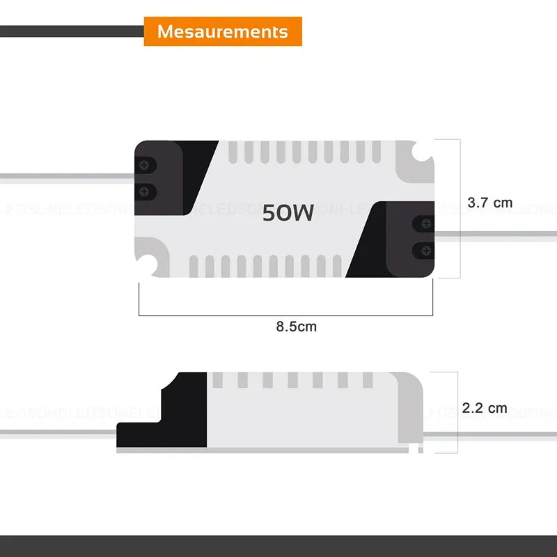 36 - 50W LED-Treiber Konstantstrom 300 mA, 108 - 195V DC Nicht Dimmbar