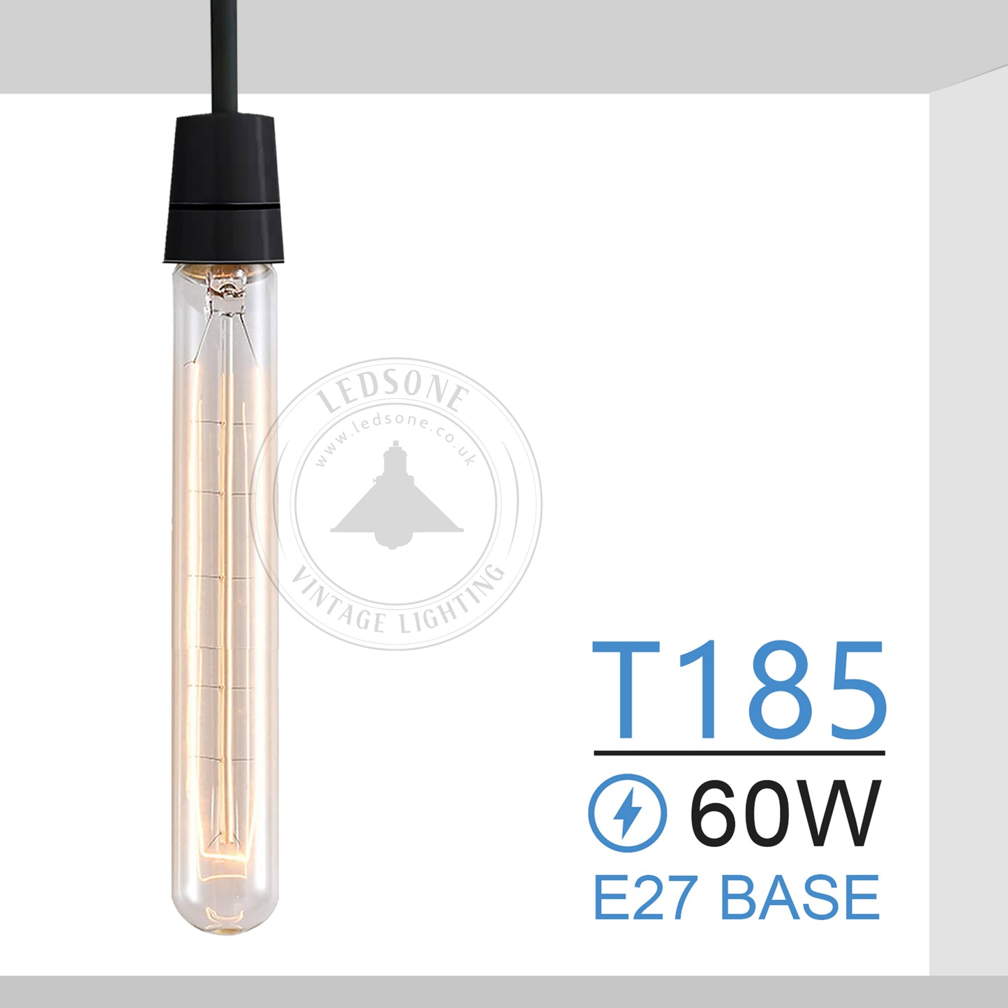 E27 T185 60W Dimmbare Vintage Filament Dimmbare Glühbirne~1005