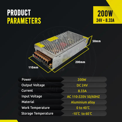 DC 24V 200W IP20 Universal geregelter Schalt LED Transformator ~1102