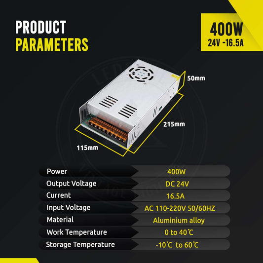 DC 24V | 400W LED Einbaunetzteil stabilisiert 16,5A ~2443