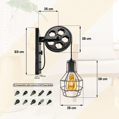 Pulley Wheel Wandleuchte Loft Beleuchtung~2727