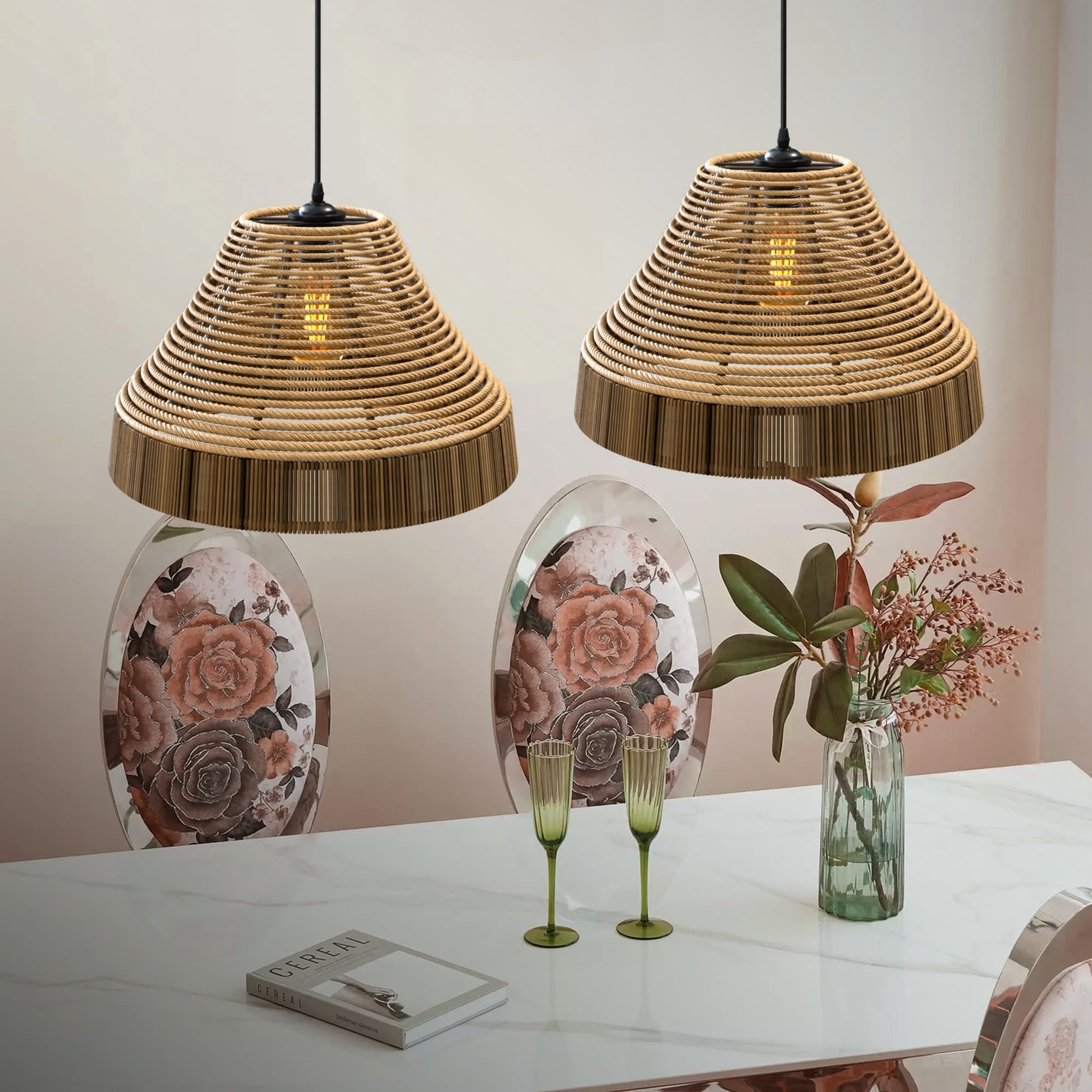 fixture rope metal pendant