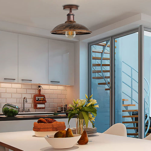 Vintage Deckenleuchte ⌀24cm schirm - Gebürstetes Kupfer~3011