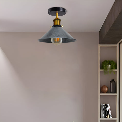 Gebürstetes Silber Deckenleuchte – Retro Lampe~2977