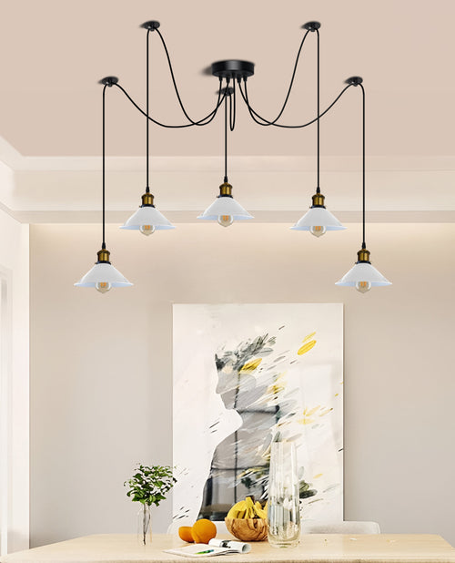 Vintage 5-Kopf Spinnenlampe E27 Deckenleuchte Wohnzimmer