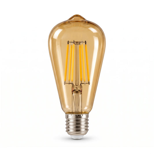 Dimmbare ST64 E27 6W LED Filament Lampe Energiesparend ~1889