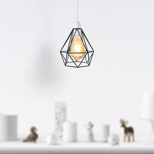 Industrieller Drahtkäfig-Lampenschirm mit einfacher Montage~2928