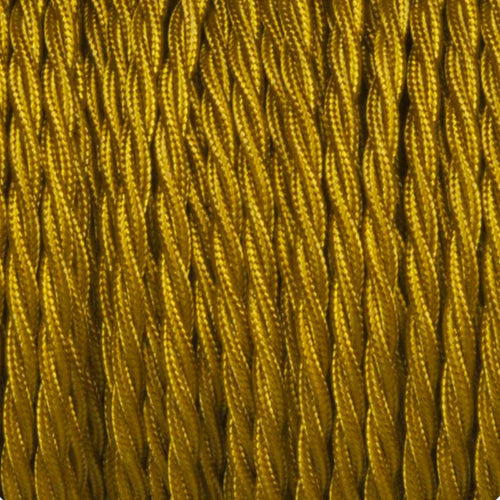3-adriges, gedrehtes gold Textilkabel stoffummantelt~2752
