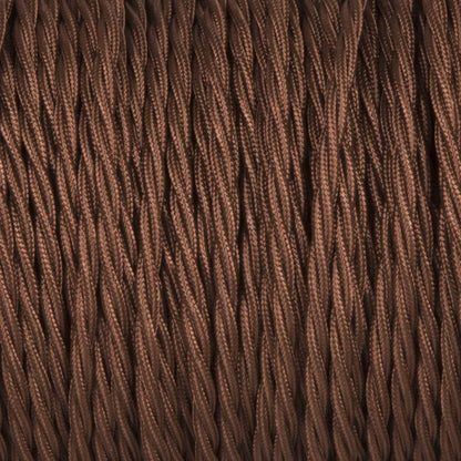 3 adriges Textilkabel elektrisches gedrehtes Kabel Stoffummantelung Dunkelbraun 1m/5m/10m~1192