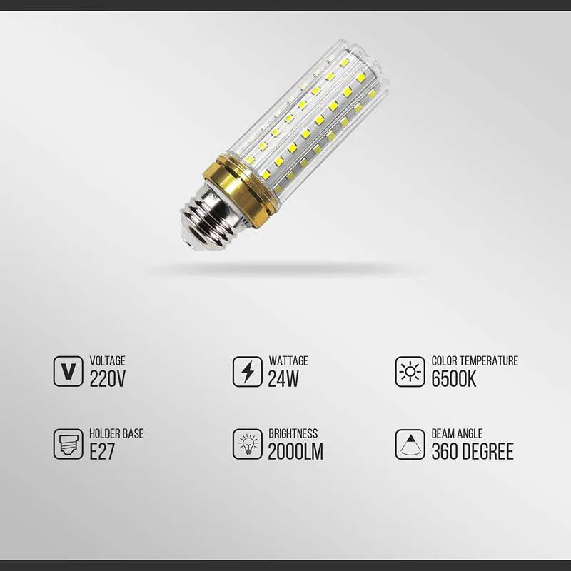 LED E27 24 W kegel förmige Glühbirne flackerndes Licht E27 Sockel LED Chip kühles Weiß für den Innenbereich~2619