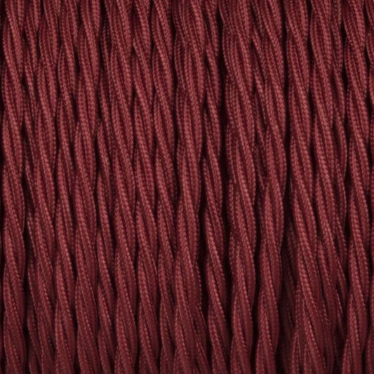 1m/5m/10m 3 adriges Textilkabel elektrisches gedrehtes Kabel Stoffummantelung Weinrote~1200