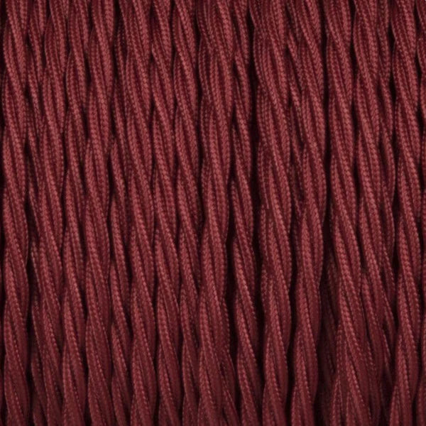 1m/5m/10m 3 adriges Textilkabel elektrisches gedrehtes Kabel Stoffummantelung Weinrote~1200
