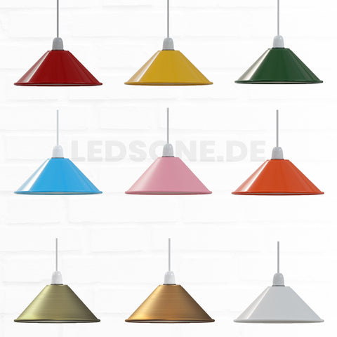 Lampada da soffitto con paralume in metallo colorato da 22 cm, facile da installare, per soggiorno ~1334