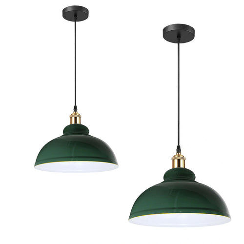 Retro Pendelleuchte 2er | Vintage Industrie Hängelampe E27 | Ø 29cm ~4194