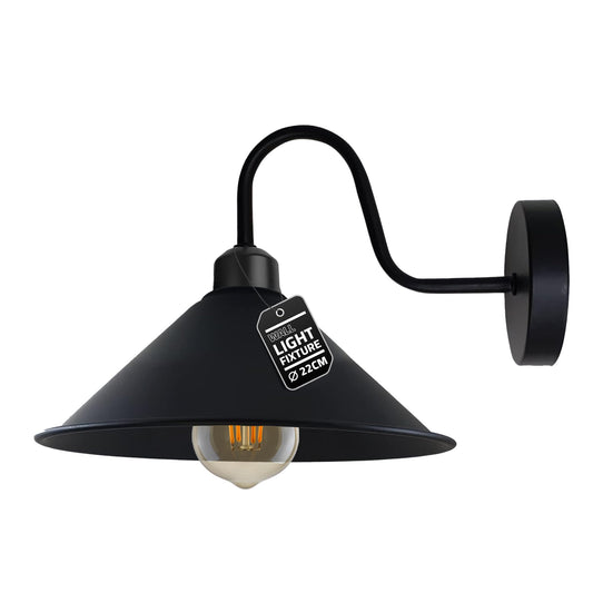 Væglampe i industriel stil med metalskærm – retro-look ~ 3333 