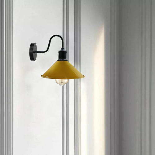 Vintage Industrielle E27 Metall Lampenschirm Wandleuchte ~3204