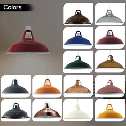 Vintage Hängelampenschirm aus Metall für moderne Deckenbeleuchtung - Scheunen-Lichtschirme in mehreren Farben~ 1726