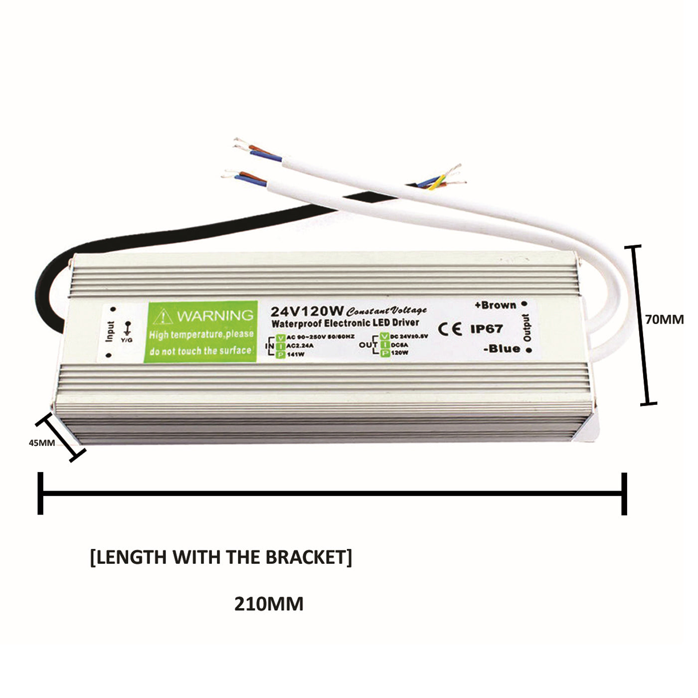 LED Netzteil 24V DC, 120W, 8A, IP67 Netzgerät Wasserdicht Treiber~2421