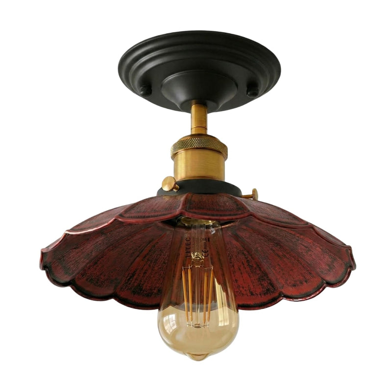Deckenlampe in Schwarz, Rot, Kupfer, Grau und Messing